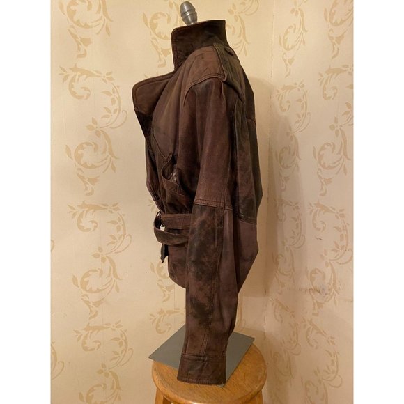 Winlit Vintage Leather Bomber Jacket Small - Picture 2 of 4